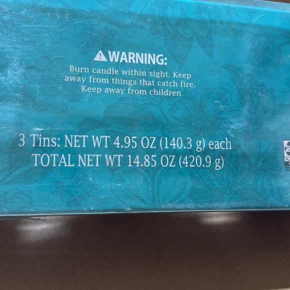 2 pack NEW Pioneer Woman Holly Rose 3-Piece Candle Tin Set - Picture 5 of 5